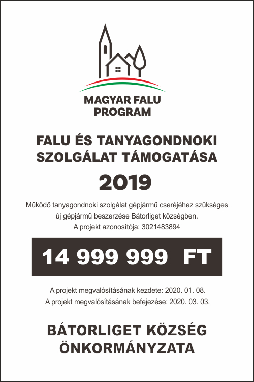 Falu és tanyagondnoki pályázati tábla
