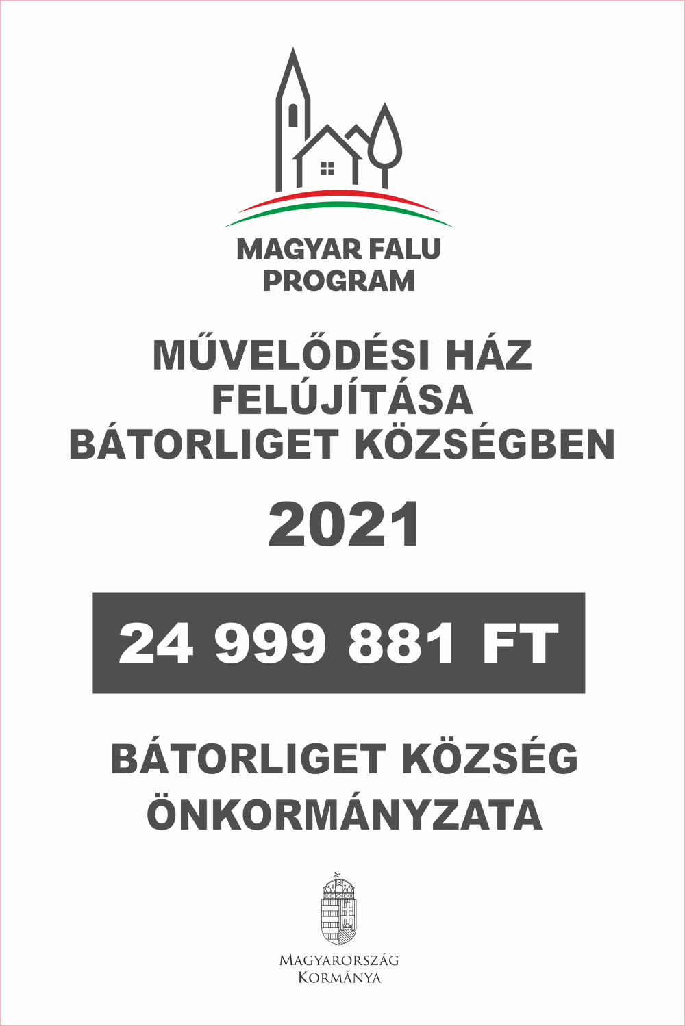 Művelődési ház pályázati tábla