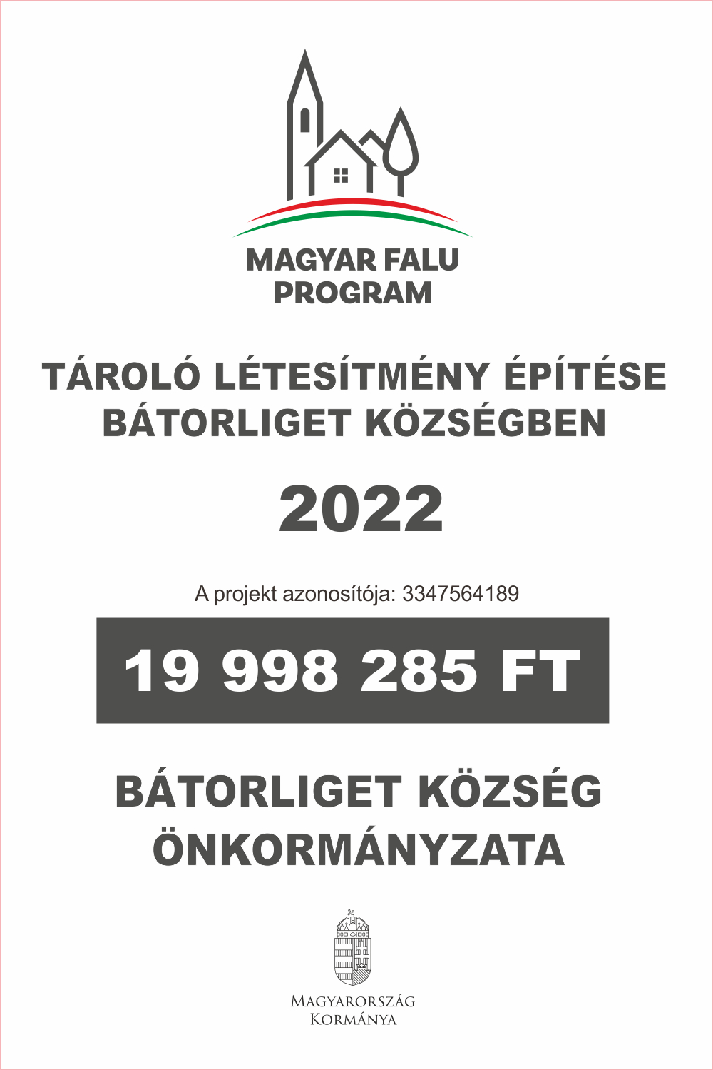 Tároló létesítése pályázati tábla